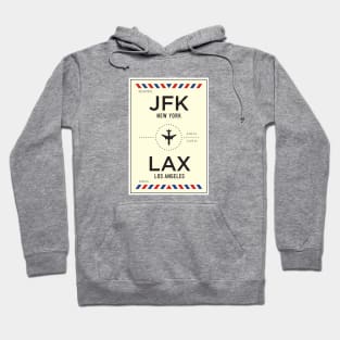 JFK to LAX Airport / New York to Los Angeles Hoodie